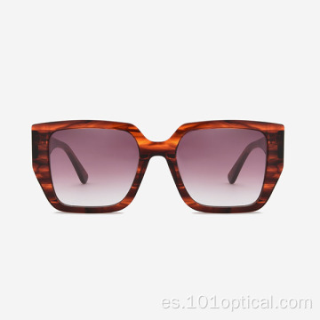 Gafas de sol angulares cuadradas de acetato para mujer